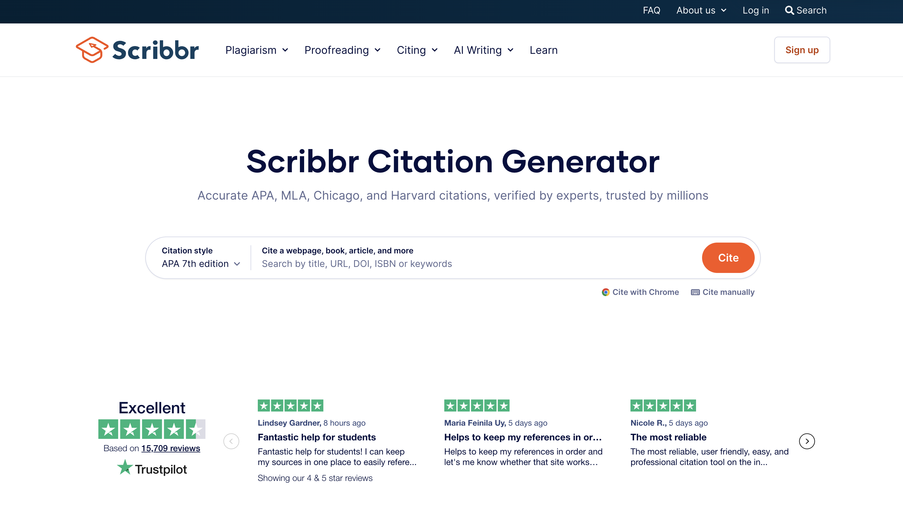 scribbr homepage